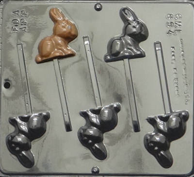 854 Bunny Lollipop Chocolate Candy Mold