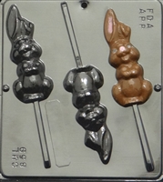 859 Funny Bunny Lollipop Chocolate Candy Mold