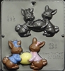 875 Rabbits Holding Egg Chocolate Candy Mold