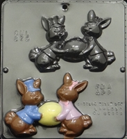 875 Rabbits Holding Egg Chocolate Candy Mold