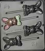 880  Bunny with Bow Lollipop Chocolate Candy Mold