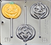 910 Pumpkin Face Lollipop Chcocolate Candy Mold