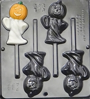 939 Pumpkin Ghost Lollipop Chocolate Candy Mold