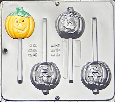 954 Pumpkin Jack O' Lantern Lollipop Chocolate Candy Mold