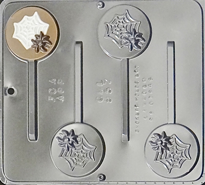 957 Spider on Web Lollipop Chocolate Candy Mold