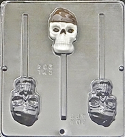 964 Pirate Skull Lollipop Chocolate Candy Mold