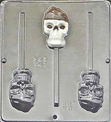 964 Pirate Skull Lollipop Chocolate Candy Mold