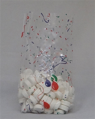 BA-61 Confetti/Balloon printed cellophane bag. 100 ct.