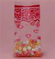 BAP-05 Groovy Hearts printed cello bag. 100 ct.