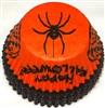 BC-06-100 "Happy Halloween" printed Orange/Black Standard Baking Cup 100 ct.