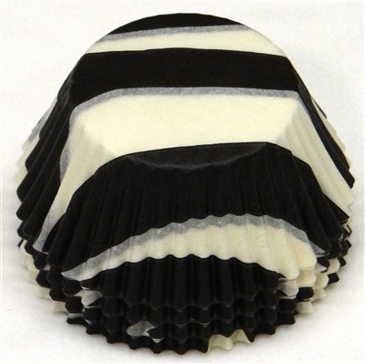 BC-11-100 Black Zebra Stripe on White Standard Baking Cup 100 ct.