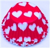 BC-12 White Hearts on Hot Pink Standard Baking Cup 500 ct.