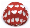 BC-13 White Hearts on Red Standard Baking Cup 500 ct.