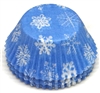 BC-16-100 Snowflake printed on Lt. Blue Standard Baking Cup 100 ct.