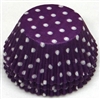 BC-20-100 White Polka Dot on Purple Standard Baking Cup 100 ct.