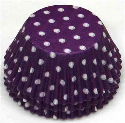 BC-20-100 White Polka Dot on Purple Standard Baking Cup 100 ct.