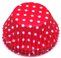 BC-21 White Polka Dot on Hot Pink Standard Baking Cup 500 ct.