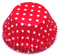 BC-21-100 White Polka Dot on Hot Pink Standard Baking Cup 100 ct.