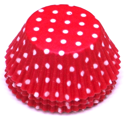 BC-21-100 White Polka Dot on Hot Pink Standard Baking Cup 100 ct.