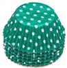 BC-22 White Polka Dot on Teal Green Standard Baking Cup 500 ct.