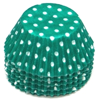 BC-22 White Polka Dot on Teal Green Standard Baking Cup 500 ct.