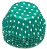 BC-22-100 White Polka Dot on Teal Green Standard Baking Cup 100 ct.