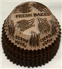 BC-23-100 "Fresh Baked" printed Brown/Beige Standard Baking Cup 100 ct.