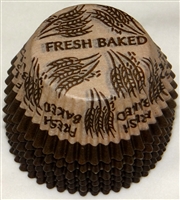 BC-23-100 "Fresh Baked" printed Brown/Beige Standard Baking Cup 100 ct.