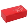 BO-1110RDXG   1 lb. Red "Season's Greetings" 1 piece box. 7in. x 3 3/8in. x 2in. Quantity 250