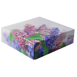 BO-126Q Butterflies and Flowers 2 pc. Box 3 oz. 3 1/2" x 3 1/2" x 1 1/8" Qty 125