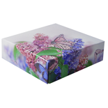 BO-127Q Butterflies and Flowers 2 pc. Box 8 oz. 5 1/2" x 5 1/2" x 1 1/8" Qty 100
