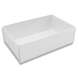 BO-1450B 1 lb. White Deep Cardboard BASE ONLY. 7in. x 4 3/8in. x 2 1/4in