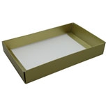 BO-1845B 1 lb. Gold Lustre Cardboard BASE ONLY 9 3/8in. x 6in. x 1 1/8in. Quantity 250