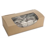 BO-22KW-100 1 pc., 1lb. 7" x 3 3/8" x 2" Kraft Box w/window. Quantity 100