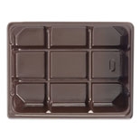 BO-26IFBQ 1/4 lb Brown Fudge 1 cavity tray 4 3/8 x 3 1/2 x 7/8 Quantity 100