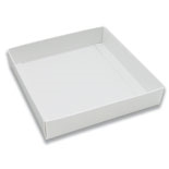 BO-3800B 8oz. White Square Cardboard BASE ONLY 5 9/16in. x 5 9/16in. x 1 1/8in. Quantity 250