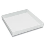 BO-3810B 16 oz. White Square Cardboard BASE ONLY 7 9/16in. x 7 9/16in. x 1 1/8in. Quantity 250