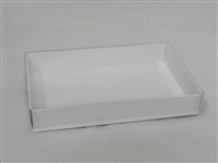BO-3Q 1/2 lb. White cardboard base w/Clear Cover 7" x 4 3/8" x 1 1/8" Quantity 125