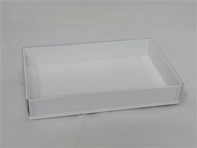 BO-3Q 1/2 lb. White cardboard base w/Clear Cover 7" x 4 3/8" x 1 1/8" Quantity 125