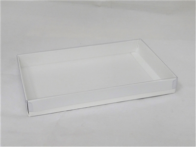 BO-4 1 lb. White cardboard base w/Clear Cover 9 3/8" x 6" x 1 1/8"