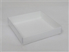 BO-40Q 8oz. White square cardboard base w/Clear Cover 5 1/2" x 5 1/2" x 1 1/8" Quantity 100