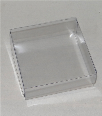 BO-45 Square Clear Acetate Box 2pc. 3 1/2" x 3 1/2" x 1 1/8"