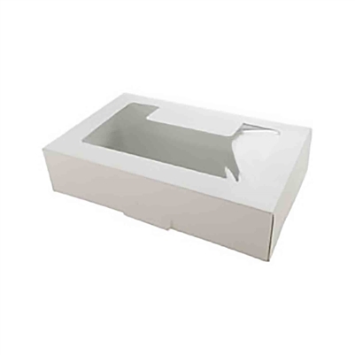 BO-46 1 lb. white, grease resistant Cookie Box w/window 8 1/2" x 5 3/8" x 2" Quantity 25
