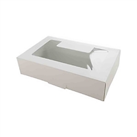 BO-46Q 1 lb. white, grease resistant Cookie Box w/window 8 1/2" x 5 3/8" x 2" Quantity 50