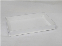 BO-4Q 1 lb. White cardboard base w/Clear Cover 9 3/8" x 6" x 1 1/8"