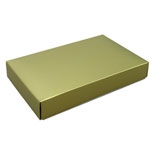 BO-5G 1/2 lb. Gold Lustre Cardboard Base and Cover 7" x 4 3/8" x 1 1/8"