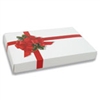 BO-67Q 1/2 lb. 2 piece Ribbon & Holly cover with white base. 7in. x 4 3/8in. x 1 1/8in. Quantity 125