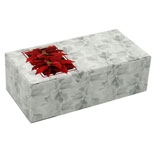 BO-74 1/2 lb. Poinsettia Box. 1 piece. 5 1/2in. x 2 3/4in. x 1 3/4in. Quantity 50