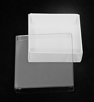 BO-9 3oz. White square cardboard base w/Clear Cover 3 1/2" x 3 1/2" x 1 1/8" Quantity 25