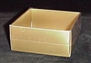 BO-9GQ 3oz. Gold Lustre square deep cardboard base w/Clear Cover 3 1/2" x 3 1/2" x 1 5/8" Quantity 125